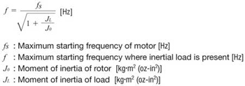 Maximum Starting Frequency with Inertial Load Formula